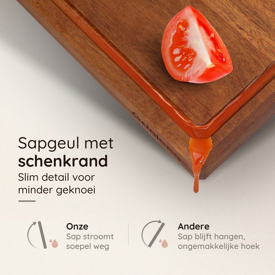 Deleca Planche à découper en bois de noyer - Double face avec poche à jus / poignées - Grande et épaisse planche à découper - Pour la cuisine, planche à découper durable, planche à servir, planche à fromage, planche à boissons, planche à tapas - Bois de n