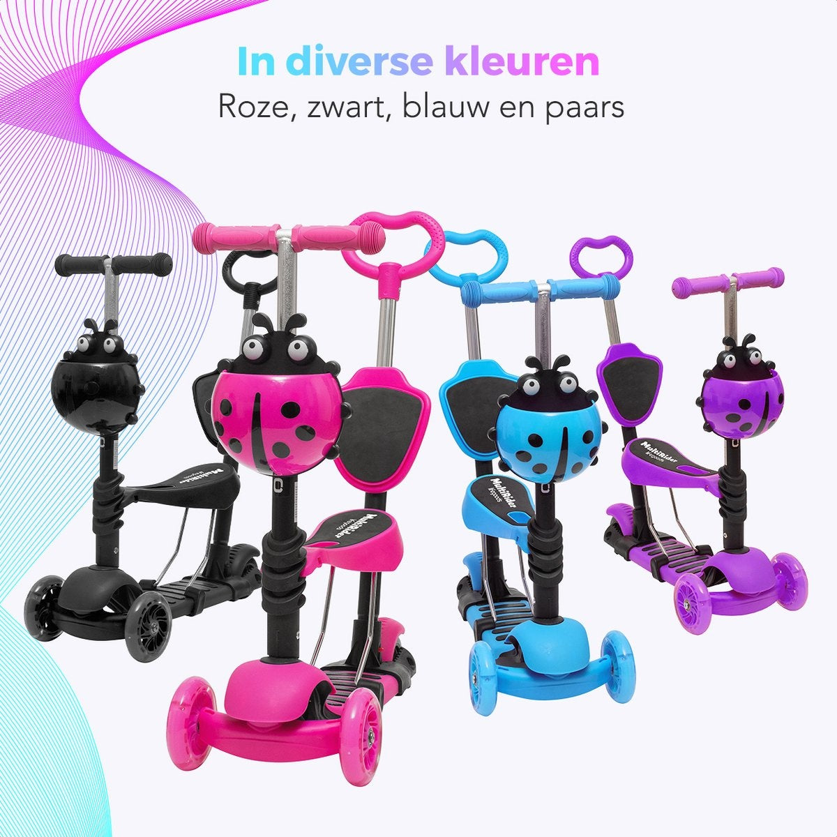 Trottinette enfant LifeGoods - 3 roues lumineuses - 3 -8 ans - Garçons/Filles - Rose