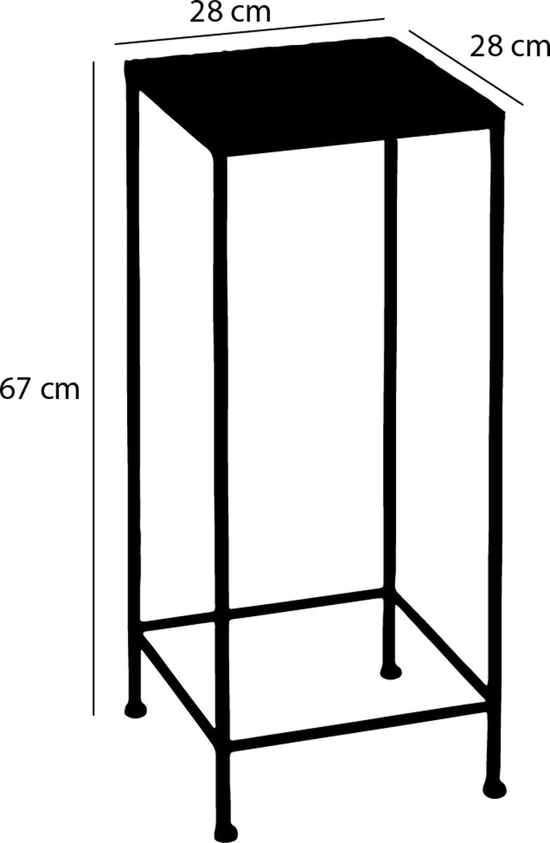 Mica Decorations Table d'appoint Odile Lot de 3 - Métal - Brun/Blanc - 28x28x67 cm, 24x24x61 cm, 20x20x55 cm