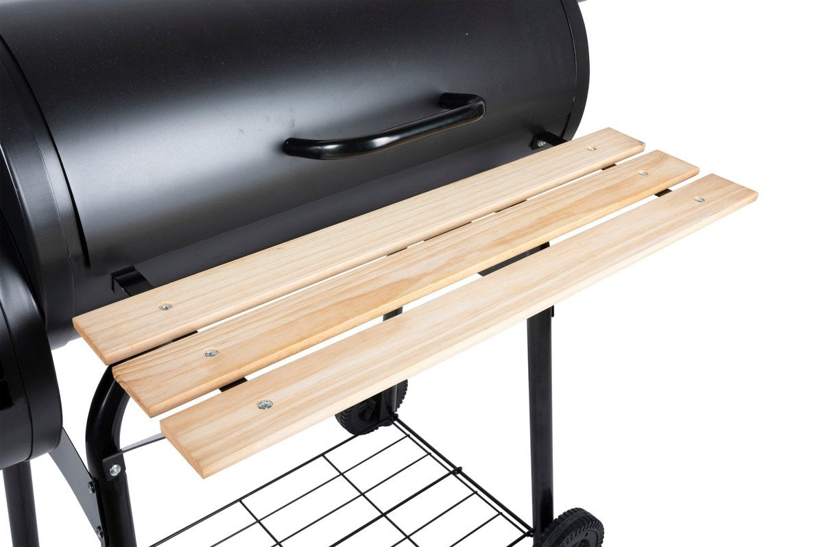 Barbecue au charbon - BBQ Collection – 2 en 1 - Cuisine extérieure - Grill et Barbecue Fumoir - 104 x 58 x 114 cm - Noir