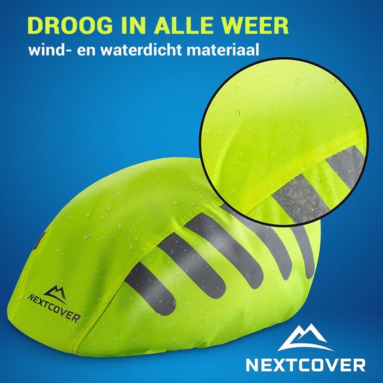 NEXTCOVER® Housse de pluie universelle pour casque de vélo - Housse de casque 100% étanche au vent et à l'eau - Housse de pluie réfléchissante pour tous les casques de vélo - Housse de casque étanche avec marquage de sécurité réfléchissant