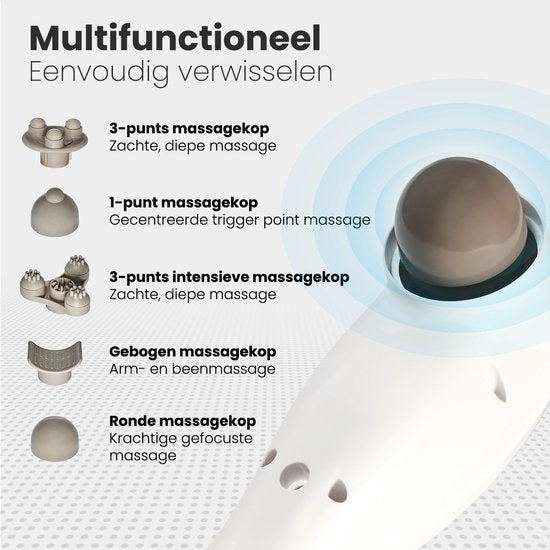Appareil de massage Auronic Massage du cou et du dos Sans fil 5 accessoires Blanc/gris
