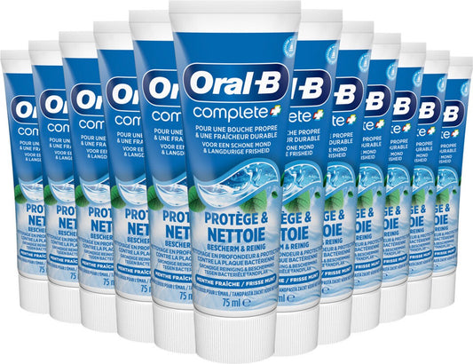 Oral-B Complete Protect & Clean Toothpaste - 12 x 75 ml Advantage Pack - Fresh Mint Flavor - Whiter Teeth