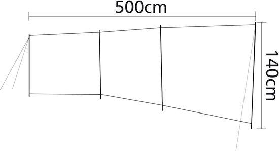 Bo-Camp - Pare-vent - Brendan - 3 compartiments - Gris/Anthracite