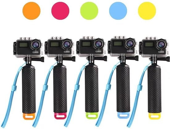 Garpex® Floating handgrip floater - Bobber universel - Accessoire adapté à toutes les caméras d'action - Jaune