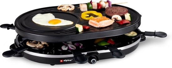 Alpina Gourmet Set - Gril - avec poêles et spatules - 1200W - 8 personnes