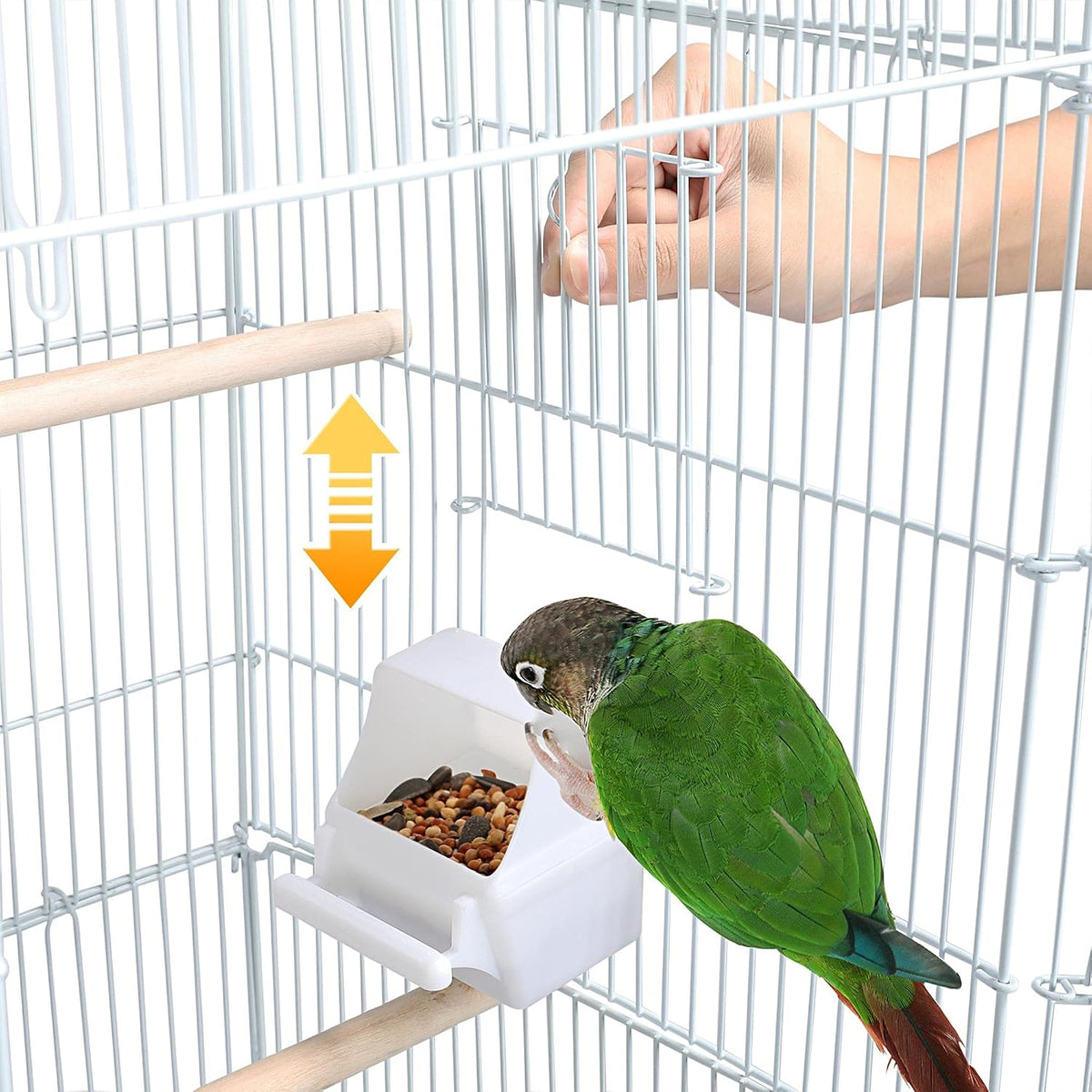 Cage à oiseaux Yaheetech XXL avec support - 46 x 35,5 x 158 cm - Blanche
