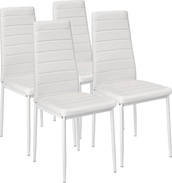 Tectake - Chaise de salle à manger 4 pièces , blanc , chaises de salle à manger 401845