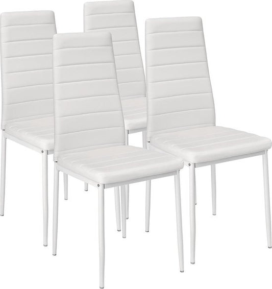 Tectake - Chaise de salle à manger 4 pièces , blanc , chaises de salle à manger 401845