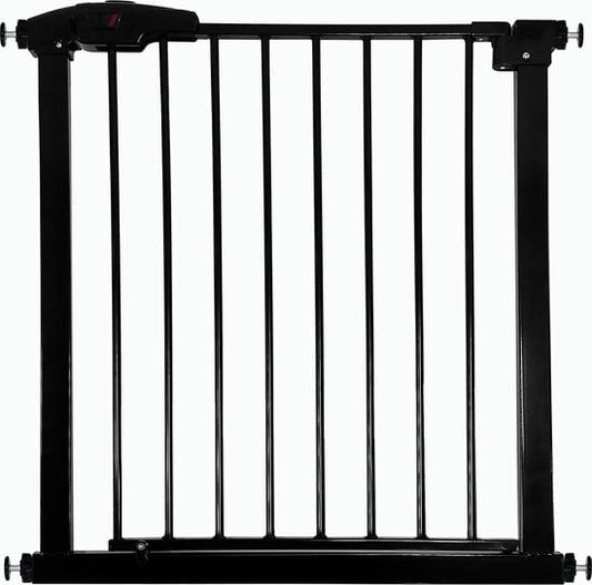 Goliving Barrière d'escalier - Fixation par pince sans perçage, rallonge incluse - extensible - 78-93 x 6 x 85 cm - Noir