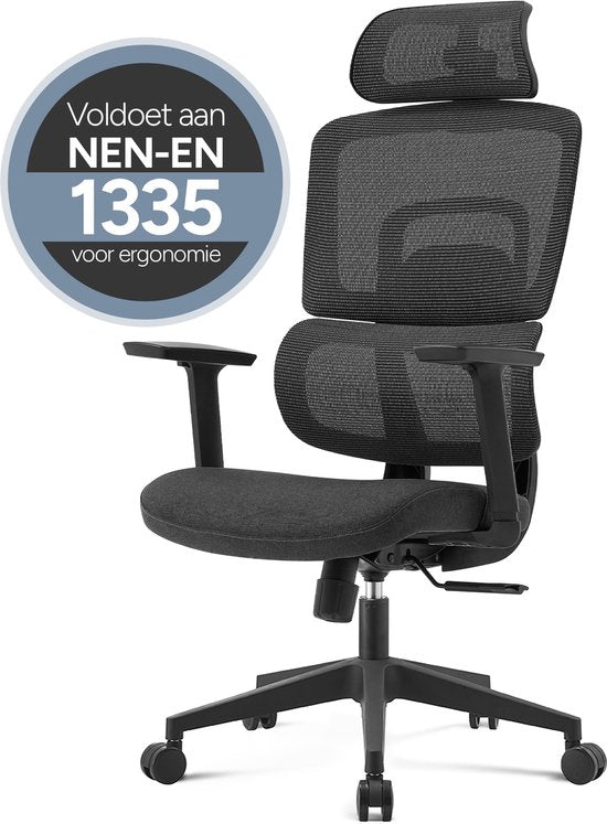 Chaise de bureau ergonomique ArtGlobal® - réglable - soutien lombaire - inclinable à 125°