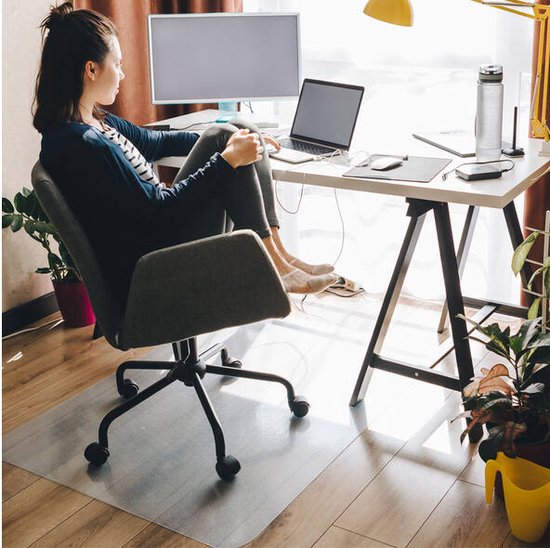 BRASQ Tapis de chaise de bureau CM200 - Transparent - 120x150 cm - PVC de haute qualité - Protection des sols durs