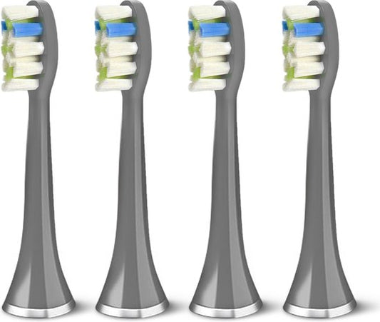 Bintoi® iSonic ProClean - Têtes de brosse à dents électrique - 4 pièces - Convient à Bintoi iSonic D700/D600 - Stock annuel - Gris