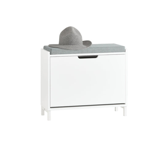 Sobuy Banc pour chaussures avec rangement et coussin - Blanc - 60 x 24 x 52 cm - SoBuy FSR151-K-W