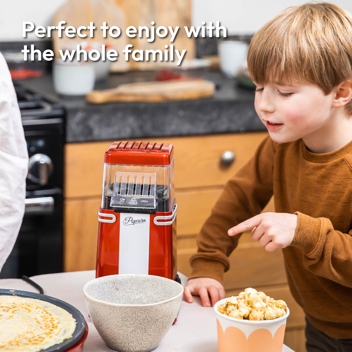 Gadgy Popcorn Machine Retro - Hete Lucht Popcorn Maker- 26,5 x 14 CM - Funcooking voor Party & Kids