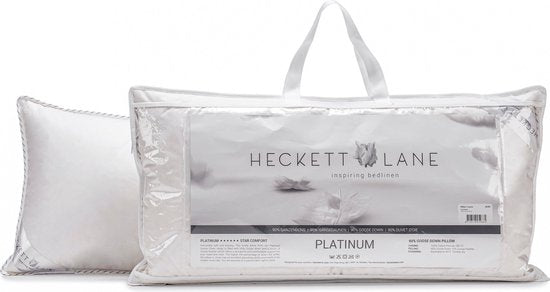 Oreiller Heckettlane - Oreiller de sommeil avec plumes et duvet - Oreiller froid - 60x70 cm - Pour les dormeurs sur le dos, sur le côté et sur le ventre - 1 pièce