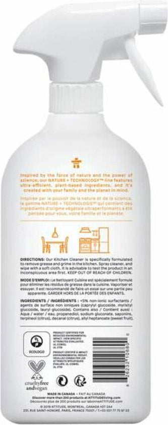 ATTITUDE Nettoyant pour cuisine en spray ECO - durable
