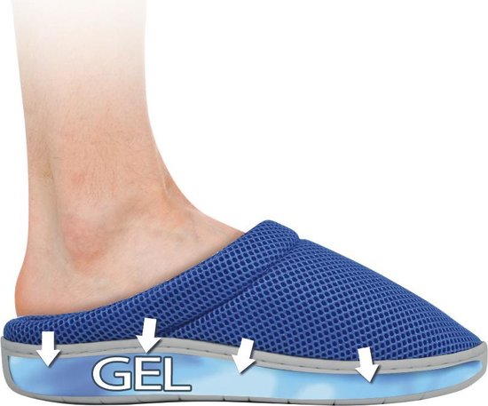 Chaussons Gel Happy Shoes Bleu Taille 37/38 - Semelles Gel - Chaussons