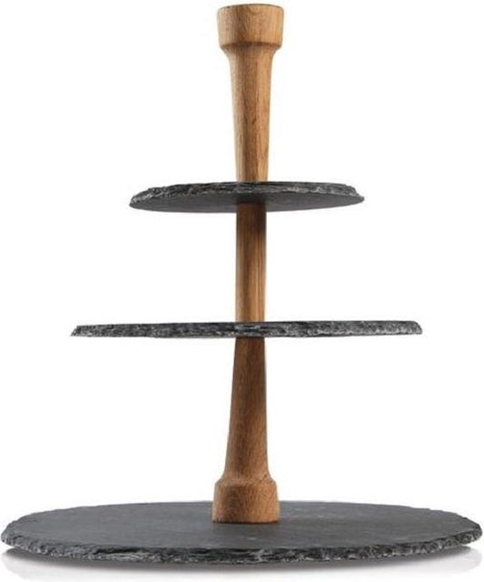 Boska Party Tower® - Etagère - Ardoise - Noir - Ø 30 cm - Pour le thé et les boissons