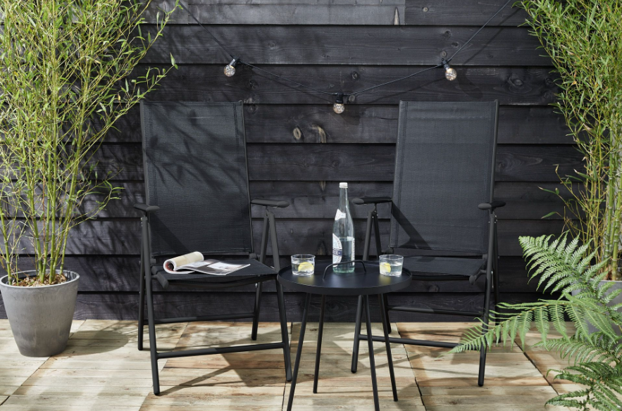 Lifa Garden Lot de 2 chaises de jardin en aluminium - réglables - max 120 kg - 69 x 56 x 106 cm - noir