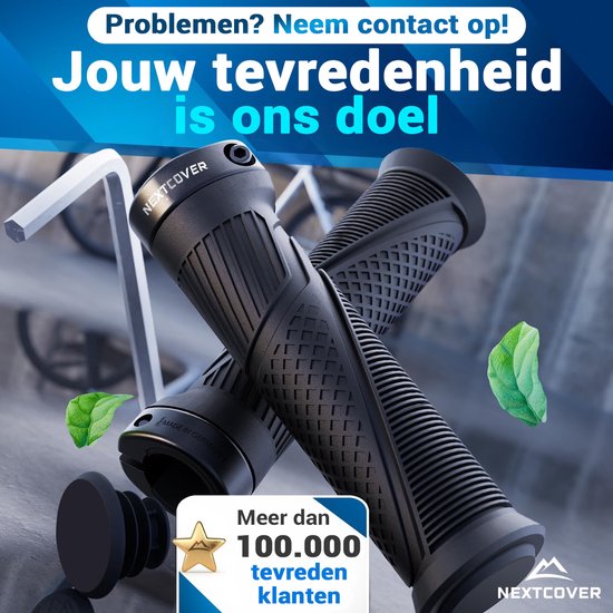 Poignées de vélo Nextcover - Comfort Grip - Ergonomiques - Universelles - Noires