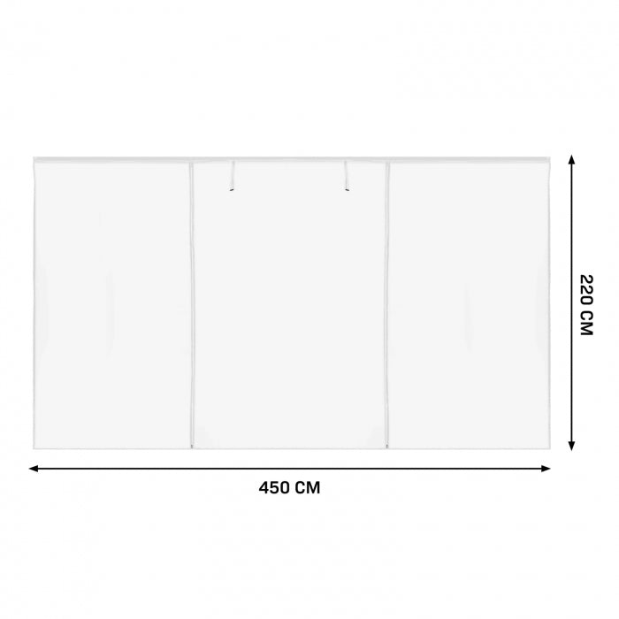 Ensemble de parois latérales VonRoc 3 x 4,5 m pour tente de réception Premium PT805AA - Blanc