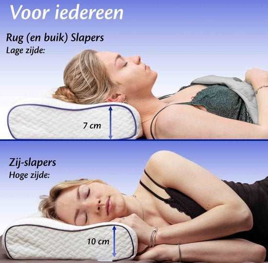 Ella® Oreiller orthopédique contre les douleurs cervicales - Oreiller ergonomique en mousse à mémoire de forme - 40x60cm