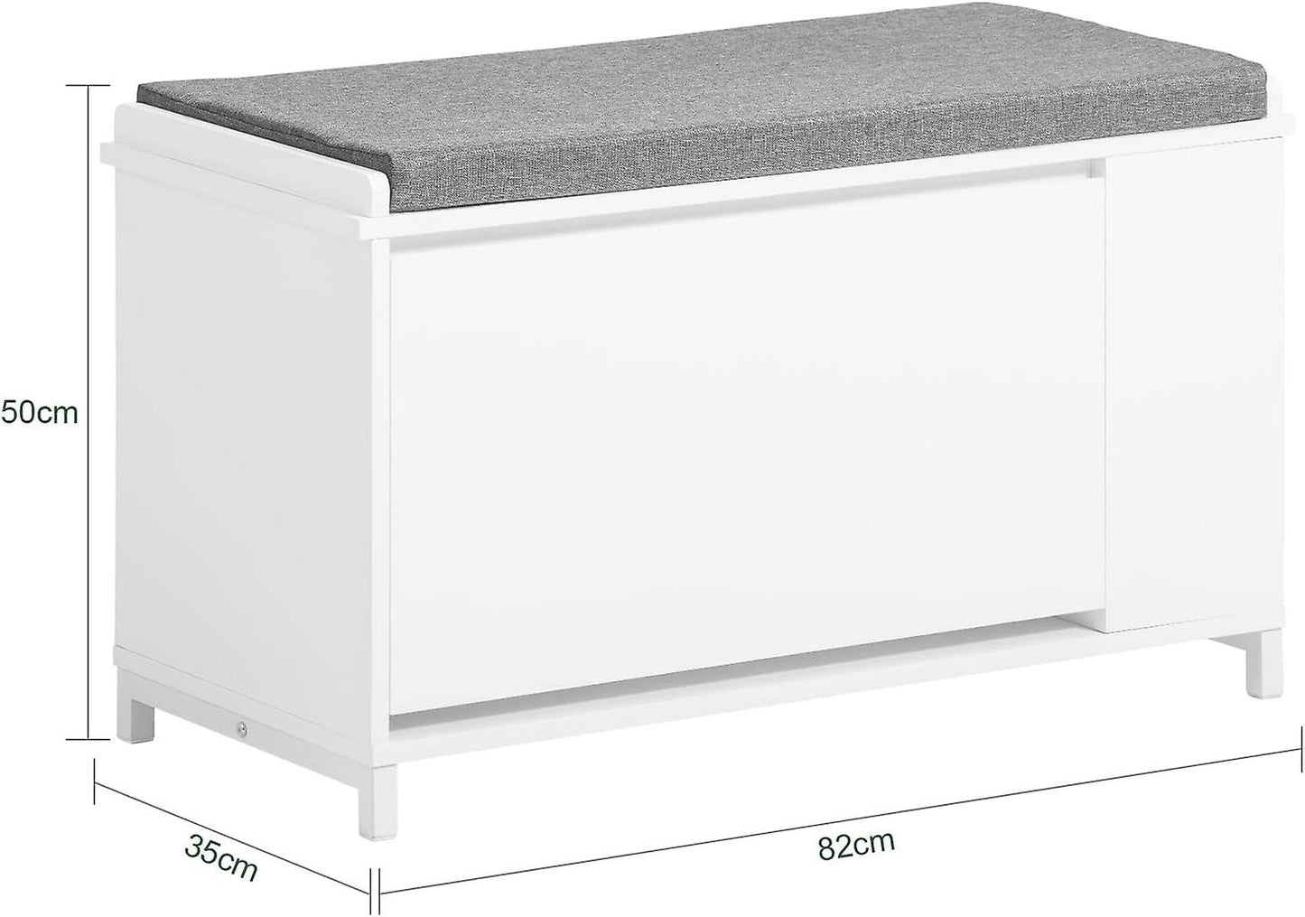 SoBuy Meuble à chaussures avec banc - Max. 150 kg - 82 x 35 x 53 cm - Blanc/ Gris