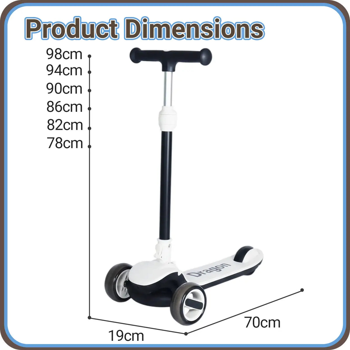Trottinette Neuleb YFQ avec roues lumineuses - Plateforme extra-large - Noir