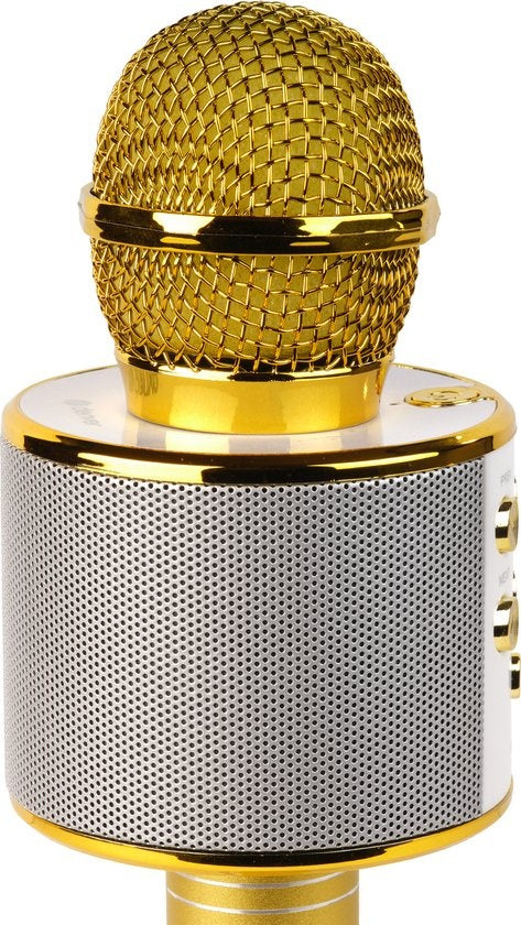 Denver Karaoke Microphone Bluetooth - Sans fil - Ensemble Karaoké - Haut-parleur intégré - AUX - MicroSD - KMS20 - Or