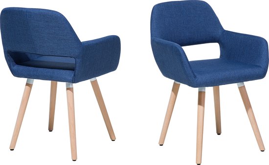 CHICAGO - Chaise de salle à manger - Bleu marine - Polyester