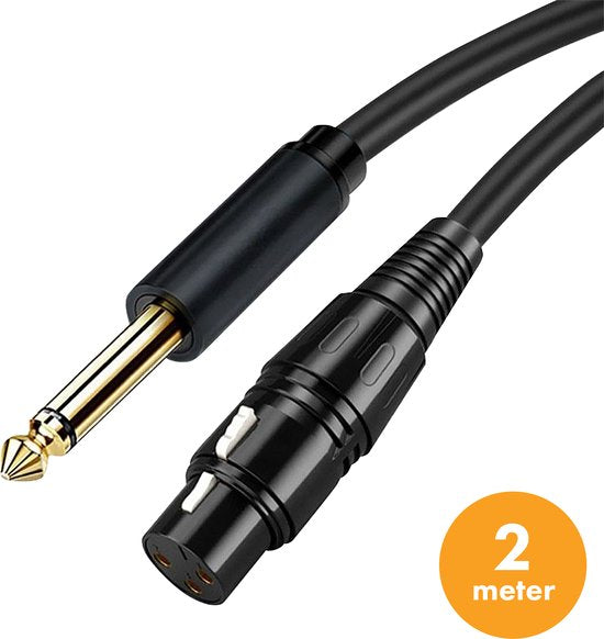 Drivv. Premium XLR Cable - XLR femelle vers jack 6,35 mm mâle - Jack stéréo - 2 mètres