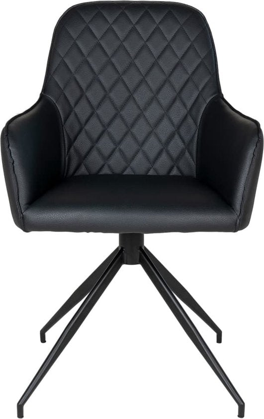 House Nordic Harbo Dining Chair Vegan Leather Black - Set of 2