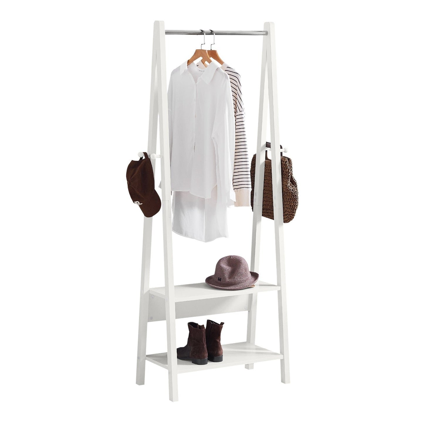 SoBuy Portemanteau - MDF - Max. 15 kg - 66 x 39 x 180 cm - Blanc