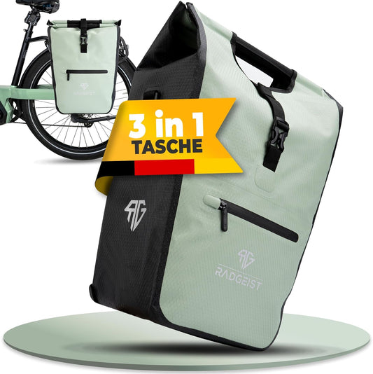 RADGEIST sacoche vélo pour porteur I sacoche vélo shopper I sacoche vélo messager & fourre-tout 22-28 litres