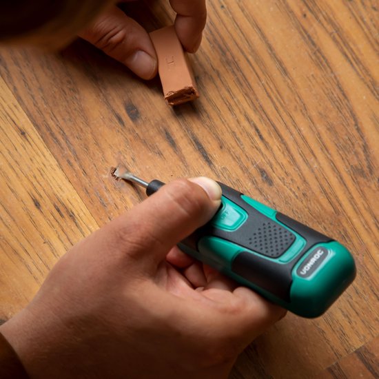 VONROC Kit de réparation pour stratifié et bois - 11 couleurs mixables et piles incluses