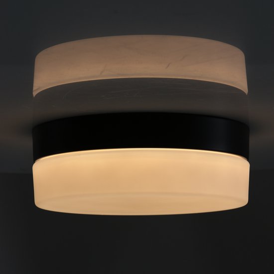 Plafonnier Ikaro 1362ZW Noir Ø18 cm - Moderne, Électronique et Verre, Steinhauer