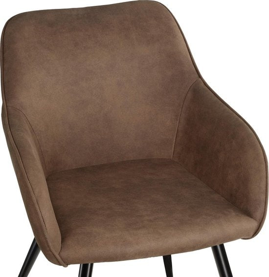 tectake® - Chaise Marilyn tissu brun/noir SKU : 403667