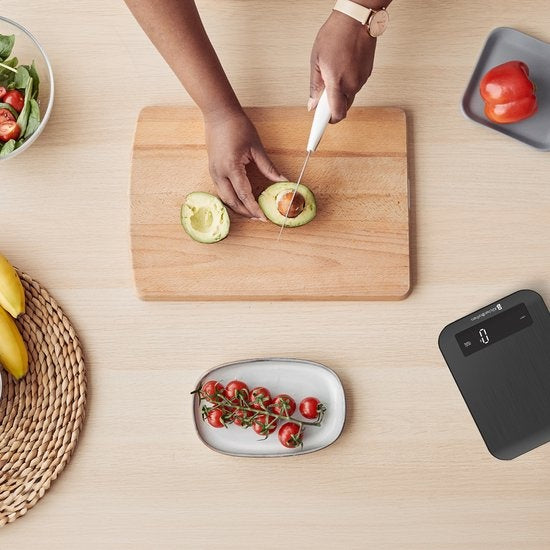 KitchenBrothers Kitchen scale - Balance de cuisine - Numérique - 1g à 10kg - Piles incluses - Acier inoxydable/Noir Gunmetal