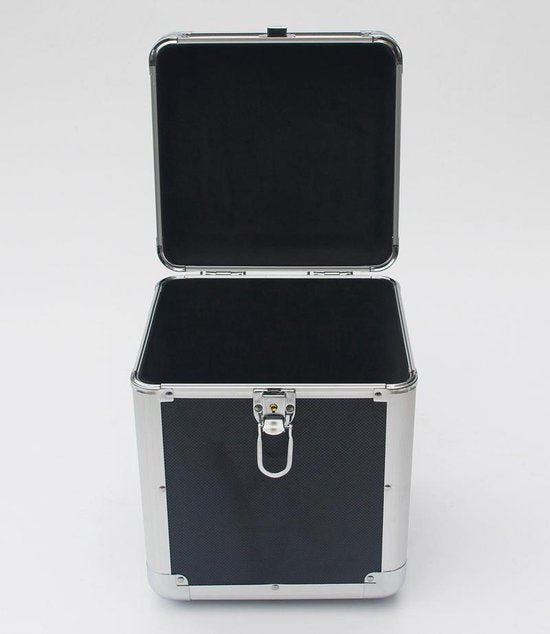Boîtier pour disques vinyles 7 pouces pour le stockage de 70 à 100 disques vinyles noir aluminium verrouillable