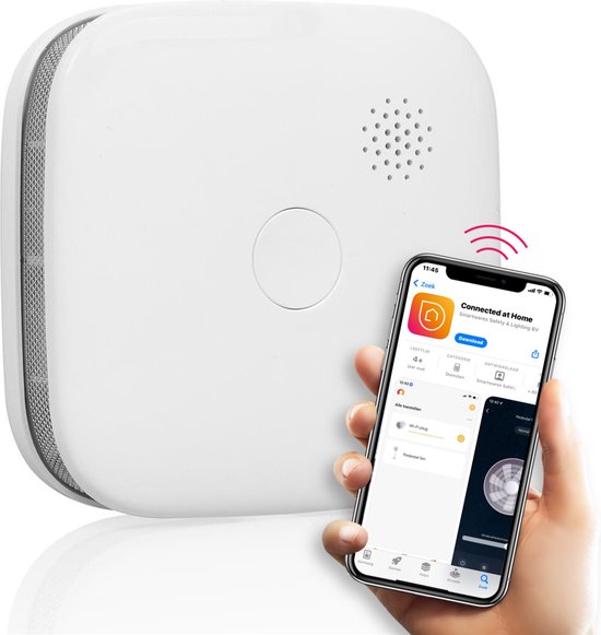 Smartwares FSM-12601 - Détecteur de fumée intelligent Smart - Wi-Fi - Avec application - Détecteur d'incendie