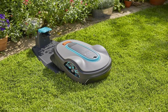Tondeuse à gazon robotisée GARDENA SILENO life 1000 - 1000 m² - 4 kWh - 20-50 mm - gris/ bleu