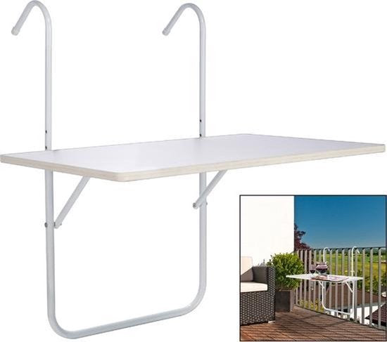 Table de balcon pliable HI 60 x 40 x 1,2 cm, blanche