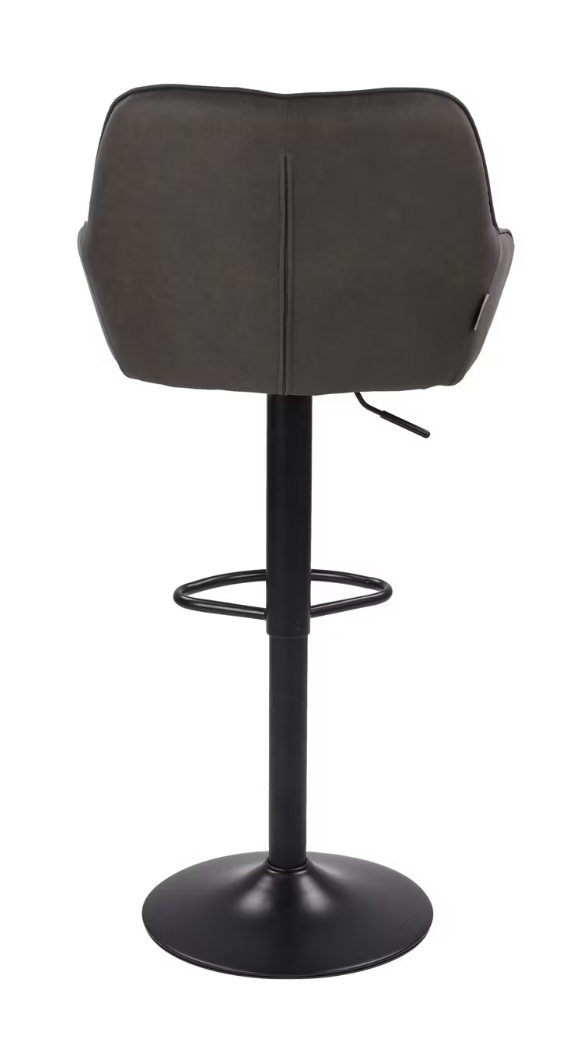 Dutchbone Oliver Tabourets de bar Lot de 2 - Anthracite - 56 x 54 x 109 cm - Hauteur d'assise réglable 60-80 cm
