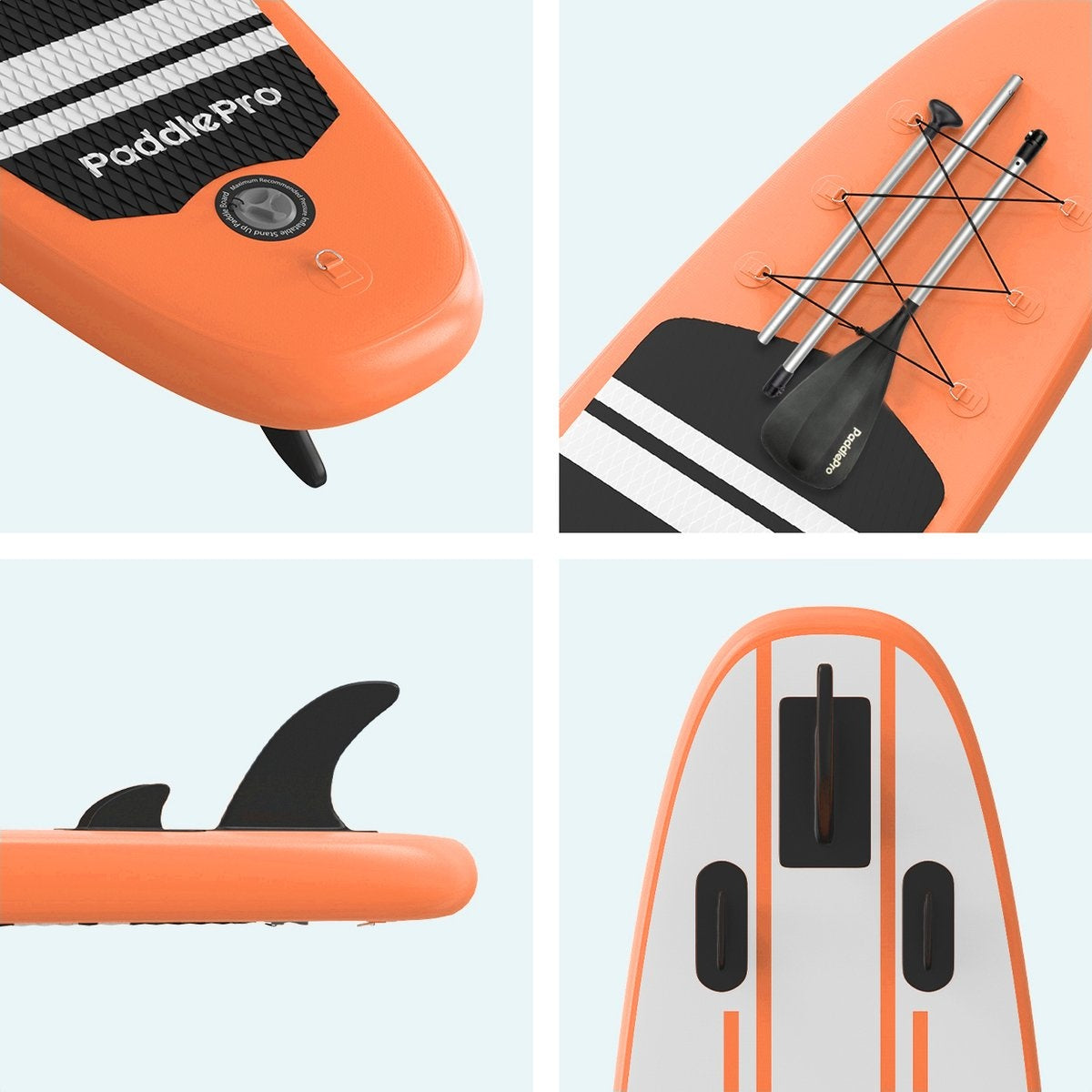 LifeGoods - SUP Board & Inflatable Paddle Board - 320x81 cm - Orange PVC - Stable et polyvalent - Kit complet - Poids maximum 135 kg
