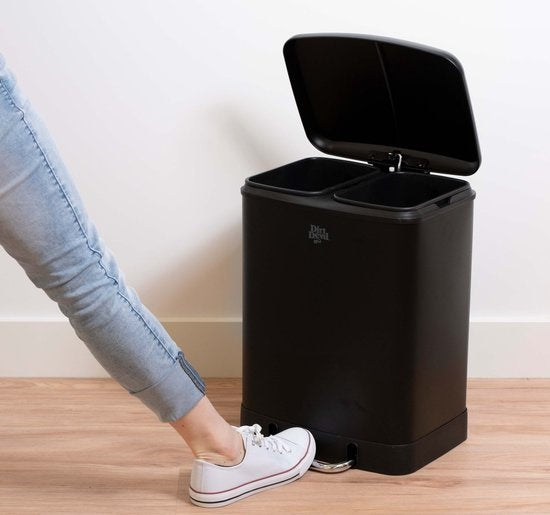 Dirt Devil Pedal bin - Séparateur de déchets - 2x 12L - Noir