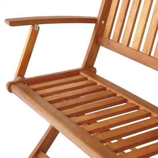 Banc de jardin 2 places Casaria - Certifié FSC® - 120x90x55 cm Marron