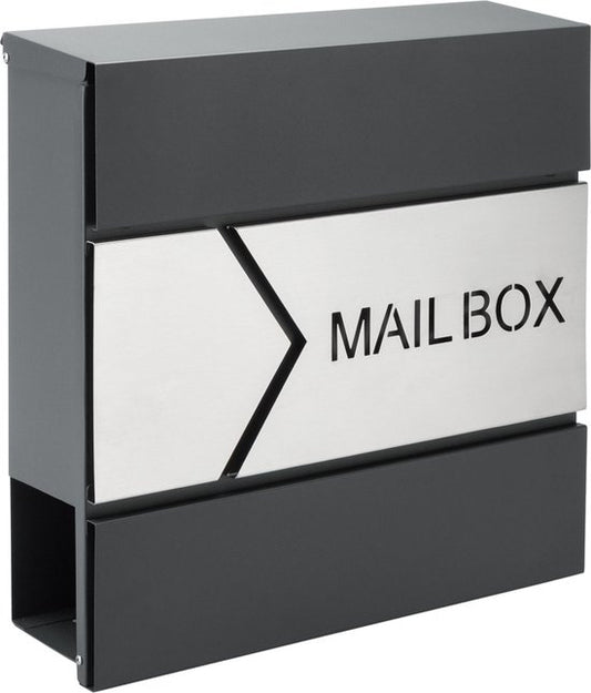 Boîte aux lettres design anthracite/argent
