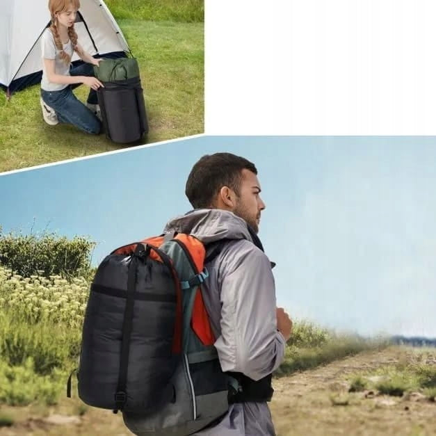 SAC DE COUCHAGE TOURISTIQUE DOUBLE POUR 2 PERSONNES + OREILLERS