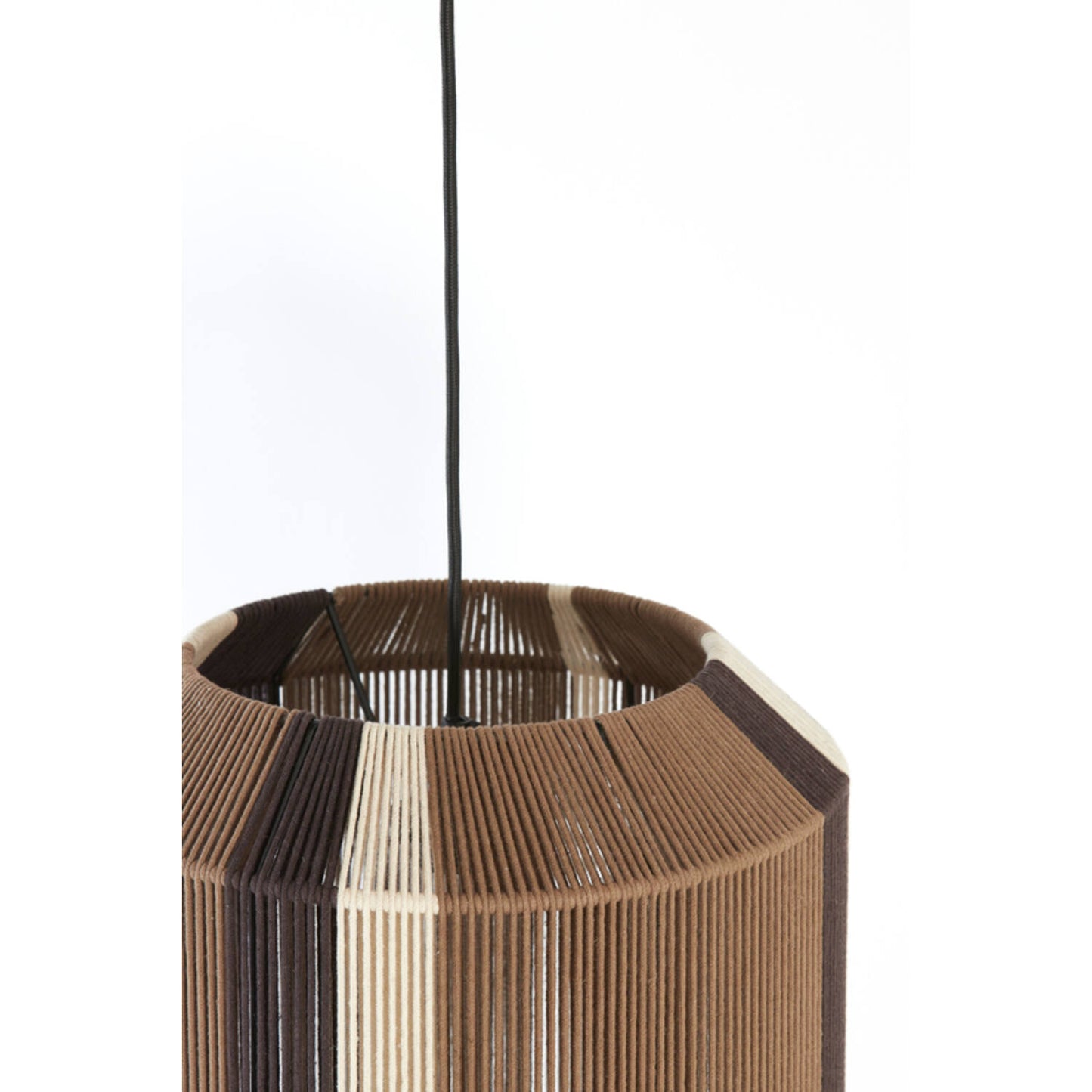 Suspension Kozana - Ø 36 x 43 cm - Marron/Crème/Marron foncé